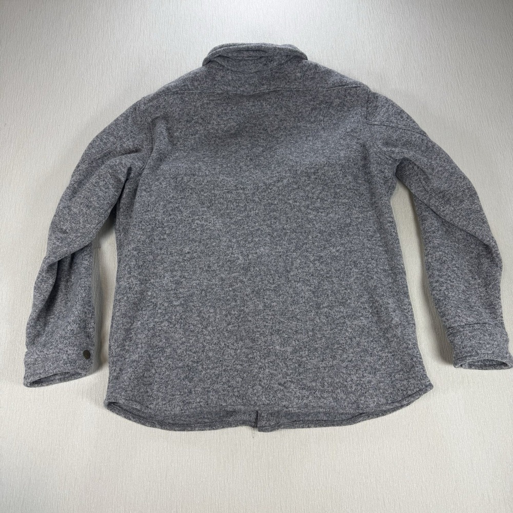 Taylor Stitch Big Sur Shirt Jacket Mens 42 Heather Gray Polartec Fleece Snap USA - Picture 12 of 13